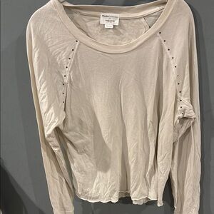 David Lerner Tan Relaxed Ribbed Sweatshirt